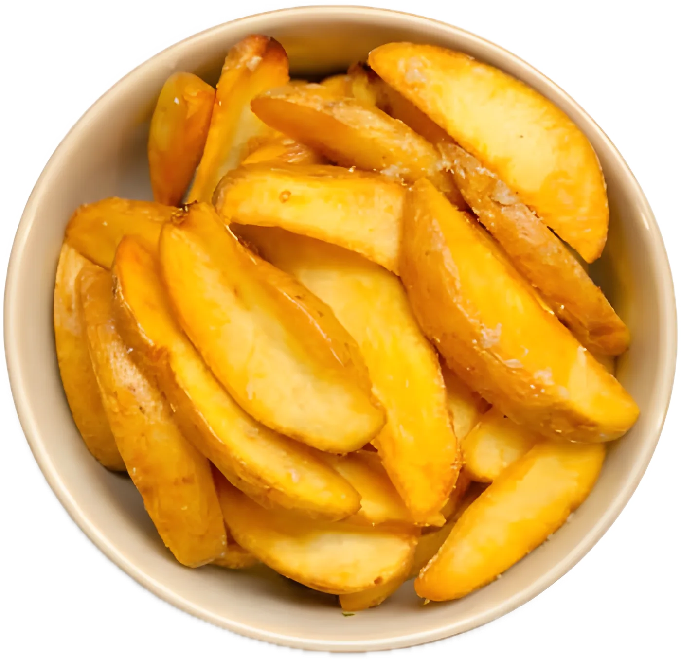Crispy Fried Potatoes With Garlic in a small bowl